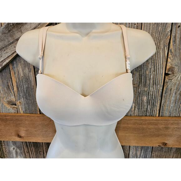NWT (flaw) Victoria's Secret PINK push up 34C beige nude y2k beginner bra - Picture 1 of 5